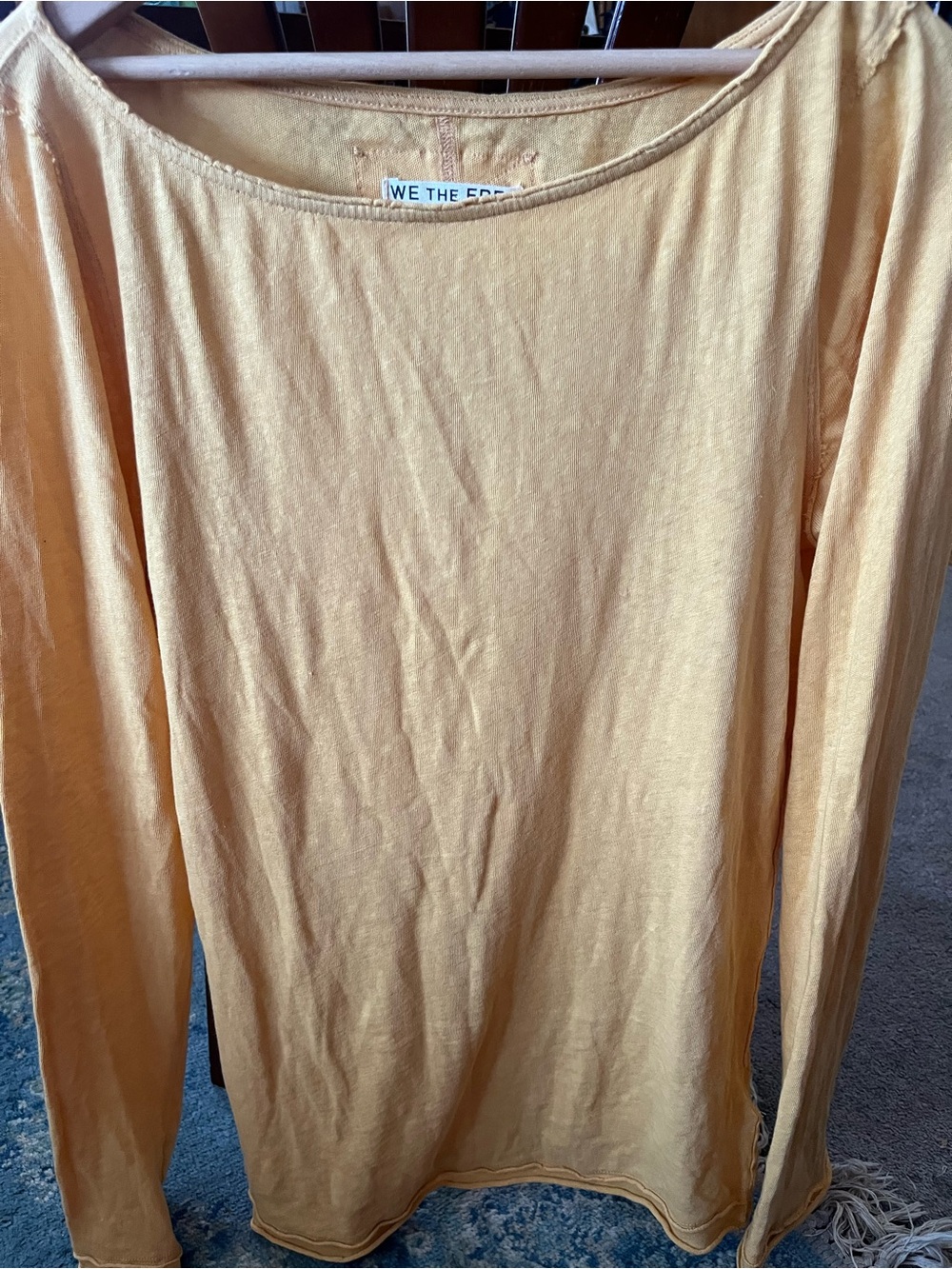 We The Free Mustard Yellow Long Sleeve Tee size large - Picture 3 of 10